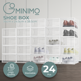 NNEDSZ GOMINIMO Plastic Shoe Box 24PCS Medium Size Premium (White)