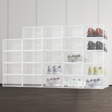 NNEDSZ GOMINIMO Plastic Shoe Box 24PCS Medium Size Premium (White)