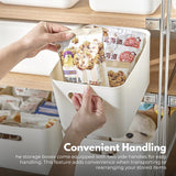 NNEDSZ 6 Pieces Plastic Storage Bins with 4 Lids (Beige)