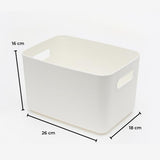 NNEDSZ 6 Pieces Plastic Storage Bins with 4 Lids (Beige)