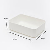 NNEDSZ 6 Pieces Plastic Storage Bins with 4 Lids (Beige)