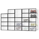 NNEDSZ GOMINIMO Plastic Shoe Box 24PCS Medium Size Premium (Black)