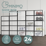 NNEDSZ GOMINIMO Plastic Shoe Box 24PCS Medium Size Premium (Black)