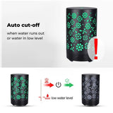 NNEDSZ GOMINIMO LED Aromatherapy Essential Oil Diffuser 100ml Metal Cover Floral Design with Light Wood Base