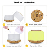NNEDSZ GOMINIMO 5 in1 LED Aromatherapy Essential Oil Diffuser 500ml (Wood Base)