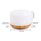 NNEDSZ GOMINIMO 5 in1 LED Aromatherapy Essential Oil Diffuser 500ml (Wood Base)