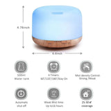 NNEDSZ GOMINIMO 5 in1 LED Aromatherapy Essential Oil Diffuser 500ml (Wood Base)