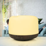 NNEDSZ GOMINIMO 5 in1 LED Aromatherapy Essential Oil Diffuser 500ml (Dark Wood Base)