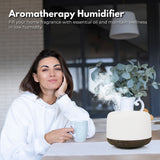 NNEDSZ GOMINIMO 5 in1 LED Aromatherapy Essential Oil Diffuser 500ml (Dark Wood Base)