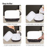 NNEDSZ GOMINIMO 5 in1 LED Aromatherapy Essential Oil Diffuser 500ml (Dark Wood Base)