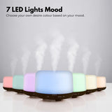 NNEDSZ GOMINIMO 5 in1 LED Aromatherapy Essential Oil Diffuser 500ml (Dark Wood Base)