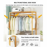 NNEDSZ Bamboo Wardrobe on Wheels 100cm