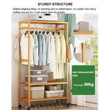 NNEDSZ Bamboo Wardrobe on Wheels 100cm