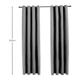NNEDSZ Blackout Window Curtains for Thermal Insulated Room (Set of 2, W132cm x D243cm, Light Grey)
