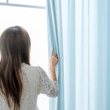NNEDSZ Natural Linen Blended Curtains (Set of 2, W132cm x D274cm, Dark Blue)