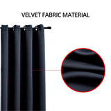 NNEDSZ Blackout Window Curtains for Thermal Insulated Room (Set of 2, W132cm x D243cm, Black)