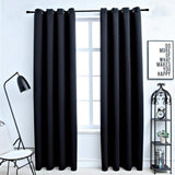 NNEDSZ Blackout Window Curtains for Thermal Insulated Room (Set of 2, W132cm x D243cm, Black)