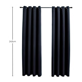 NNEDSZ Blackout Window Curtains for Thermal Insulated Room (Set of 2, W132cm x D243cm, Black)