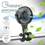 NNEDSZ 5000mAh Rechargeable Clip Fan with Flexible Tripod (Black)