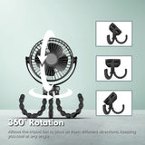 NNEDSZ 5000mAh Rechargeable Clip Fan with Flexible Tripod (Black)