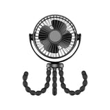 NNEDSZ 5000mAh Rechargeable Clip Fan with Flexible Tripod (Black)