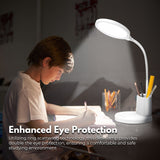 NNEDSZ Desk Lamp With Pen And Phone Holder (White)