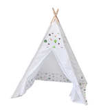 NNEDSZ Kids Teepee Tent with Side Window and Carry Case (White Forest)