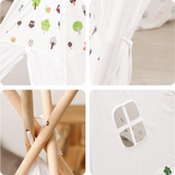 NNEDSZ Kids Teepee Tent with Side Window and Carry Case (White Forest)