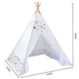NNEDSZ Kids Teepee Tent with Side Window and Carry Case (White Forest)
