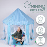 NNEDSZ Kids Hexagonal Tent with LED Lights (Blue)