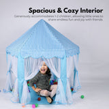 NNEDSZ Kids Hexagonal Tent with LED Lights (Blue)