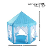 NNEDSZ Kids Hexagonal Tent with LED Lights (Blue)