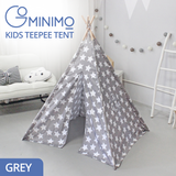 NNEDSZ Kids Teepee Tent with Side Window and Carry Case (Grey Star)