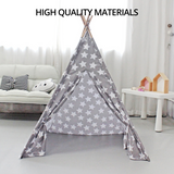 NNEDSZ Kids Teepee Tent with Side Window and Carry Case (Grey Star)