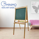 NNEDSZ Bamboo Kids Dual-Sided Art Easel with Painting and Drawing Accessories