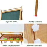 NNEDSZ Bamboo Kids Dual-Sided Art Easel with Painting and Drawing Accessories