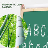 NNEDSZ Bamboo Kids Dual-Sided Art Easel with Painting and Drawing Accessories