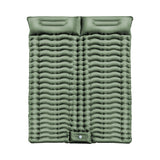 NNEDSZ Double Inflatable Camping Sleeping Pad with Pillow (Army Green)