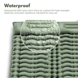 NNEDSZ Double Inflatable Camping Sleeping Pad with Pillow (Army Green)