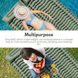 NNEDSZ Double Inflatable Camping Sleeping Pad with Pillow (Army Green)