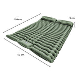 NNEDSZ Double Inflatable Camping Sleeping Pad with Pillow (Army Green)