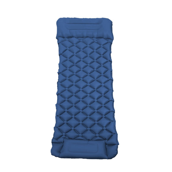 NNEDSZ Inflatable Camping Sleeping Pad with Pillow - Navy Blue
