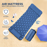 NNEDSZ Inflatable Camping Sleeping Pad with Pillow - Navy Blue