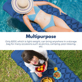 NNEDSZ Inflatable Camping Sleeping Pad with Pillow - Navy Blue