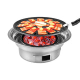 NNEDSZ Multifunctional Camping Charcoal BBQ Grill Stove (Silver)