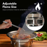 NNEDSZ Multifunctional Camping Charcoal BBQ Grill Stove (Silver)