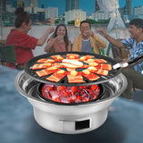 NNEDSZ Multifunctional Camping Charcoal BBQ Grill Stove (Silver)