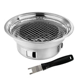 NNEDSZ Multifunctional Camping Charcoal BBQ Grill Stove (Silver)