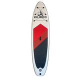 NNEDSZ Inflatable Stand Up Paddle Board Balanced SUP Portable Ultralight, 10.5 x 2.5 x 0.5 ft, with EVA Anti-Slip Pad Red, Dark Red & Black