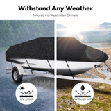 NNEDSZ  14-16 FT Waterproof Boat Cover (Black)